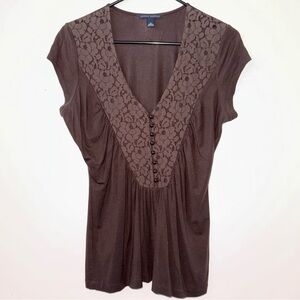 Banana Republic modal chocolate top